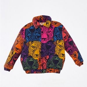Women’s Reversible Multicolor Graphic Leopard Print Jacket